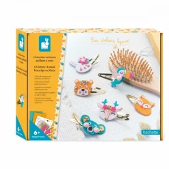 Janod 6 Barrette Con Animali Glitterati Fai-Da-Te