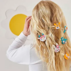 Janod 6 Barrette Con Animali Glitterati Fai-Da-Te