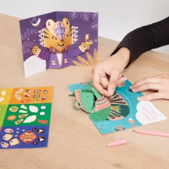 Janod 6 Biglietti Pop-Up Con Animali Fai-Da-Te