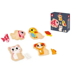 Janod 4 Puzzles Evolutivi - Animali Domestici