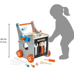 Janod Brico'Kids Carrello Porta Attrezzi Magnetico (legno)