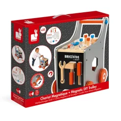 Janod Brico'Kids Carrello Porta Attrezzi Magnetico (legno)