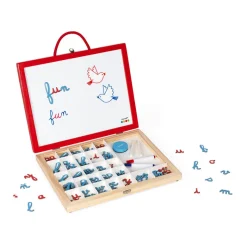 Janod Essentiel - Valigetta con lettere in corsivo 4 in 1