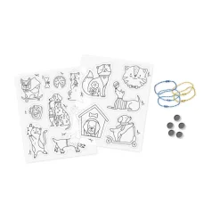 Janod Kit creativo - 10 decorazioni di plastica per cani e gatti pazzi da creare