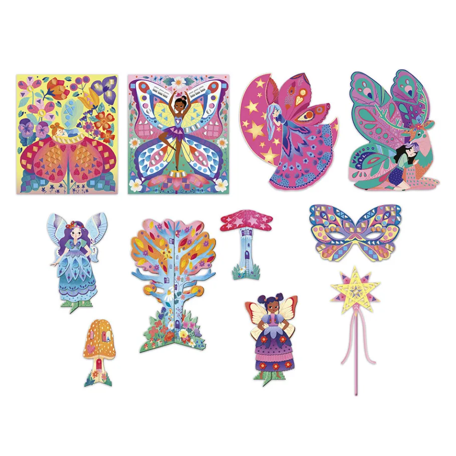 Janod Kit creativo - Scatola multiattività 11 creazioni Magic Fairies