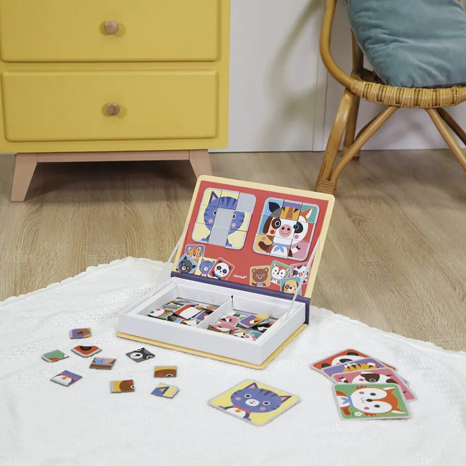 Janod Magnéti'book Mix & Match Animali, 72 magneti