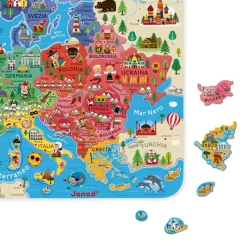 Janod Mappa Magnetica Dell'europa Versione Italiana