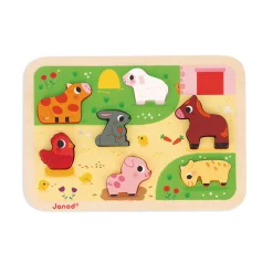 Janod Puzzle Chunky della fattoria 7 pezzi