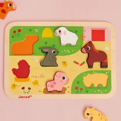 Janod Puzzle Chunky della fattoria 7 pezzi