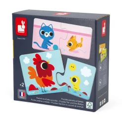 Janod Puzzle di genitori e cuccioli di animali