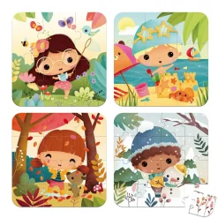 Janod Puzzle in evoluzione di 4 stagioni - 4 puzzle