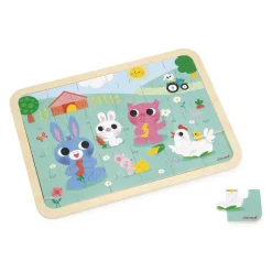 Janod Puzzle in legno della fattoria 24 pezzi