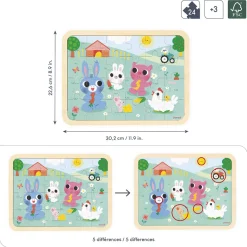 Janod Puzzle in legno della fattoria 24 pezzi