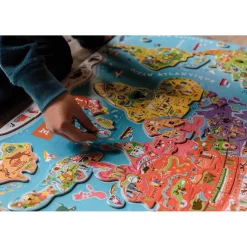 Janod Puzzle Magnetico del Mondo Vesione Francese 92 pezzi (legno) - Solo in francese