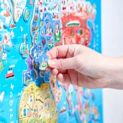 Janod Puzzle Magnetico del Mondo Vesione Francese 92 pezzi (legno) - Solo in francese