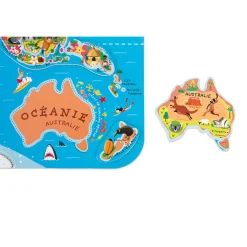 Janod Puzzle Magnetico del Mondo Vesione Francese 92 pezzi (legno) - Solo in francese