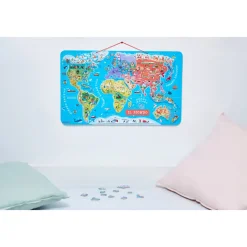 Janod Puzzle Magnetico del Mondo Versione Italiana 92 pezzi (legno)