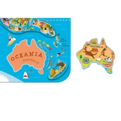 Janod Puzzle Magnetico del Mondo Versione Italiana 92 pezzi (legno)