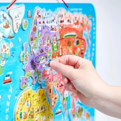 Janod Puzzle Magnetico del Mondo Vesione Tedesca 92 pezzi (legno)