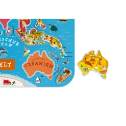 Janod Puzzle Magnetico del Mondo Vesione Tedesca 92 pezzi (legno)