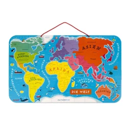 Janod Puzzle Magnetico del Mondo Vesione Tedesca 92 pezzi (legno)