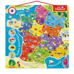 Janod Puzzle Magnetico Francia 93 pezzi - Francese (legno) - Solo in francese