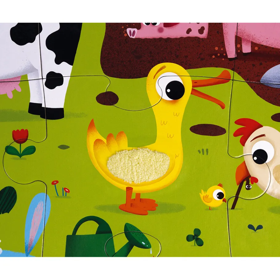 Janod Puzzle Tattile Gli Animali della Fattoria 20 pezzi