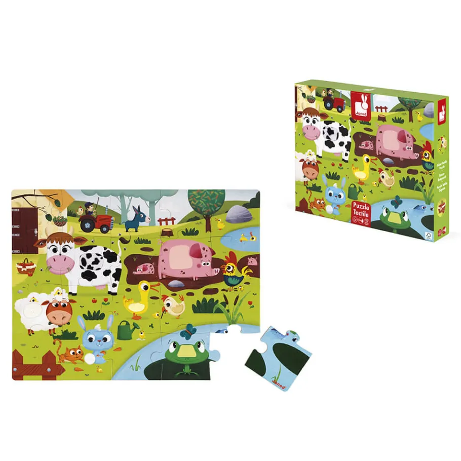 Janod Puzzle Tattile Gli Animali della Fattoria 20 pezzi