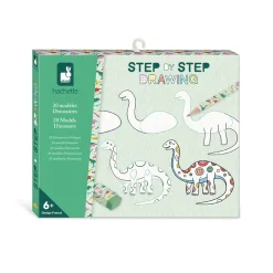 Janod Scatola da disegno creativa 20 modelli di dinosauri
