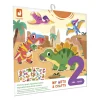 Janod Set creativo di adesivi riposizionabili spessi Dinos - 2 anni