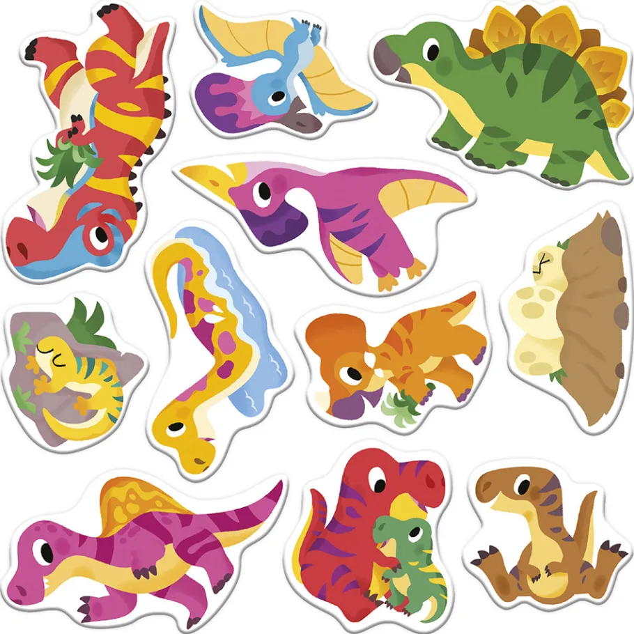 Janod Set creativo di adesivi riposizionabili spessi Dinos - 2 anni