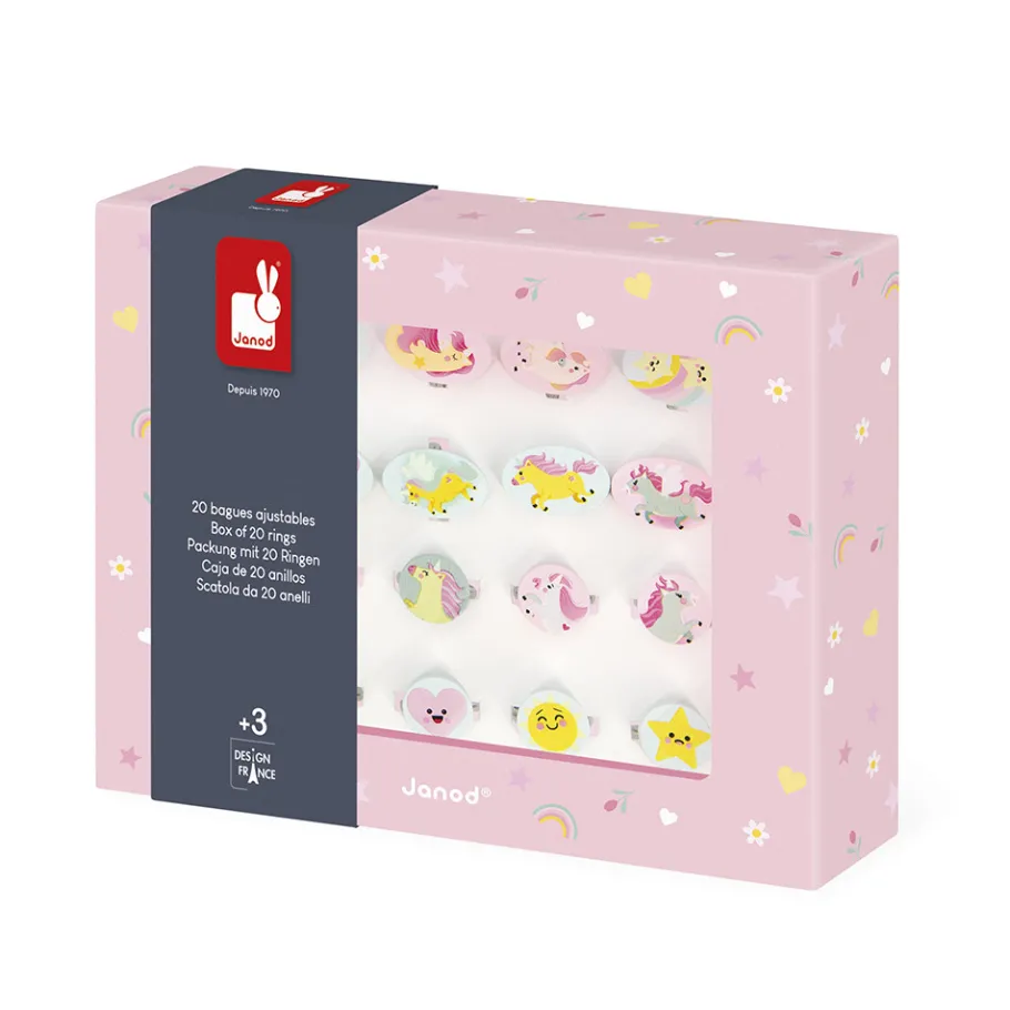 Janod Set di 20 anelli Unicorno