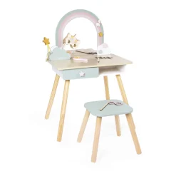 Janod Tavola da toeletta e accessori in legno con unicorno