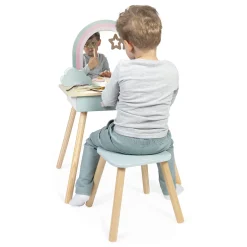 Janod Tavola da toeletta e accessori in legno con unicorno