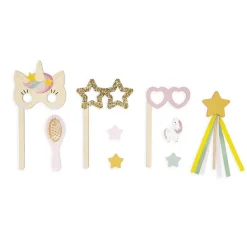 Janod Tavola da toeletta e accessori in legno con unicorno