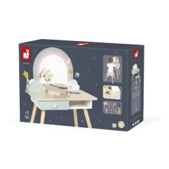 Janod Tavola da toeletta e accessori in legno con unicorno