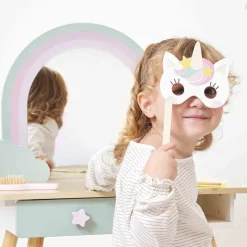 Janod Tavola da toeletta e accessori in legno con unicorno