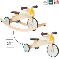 Janod Triciclo 2 in 1 a dondolo