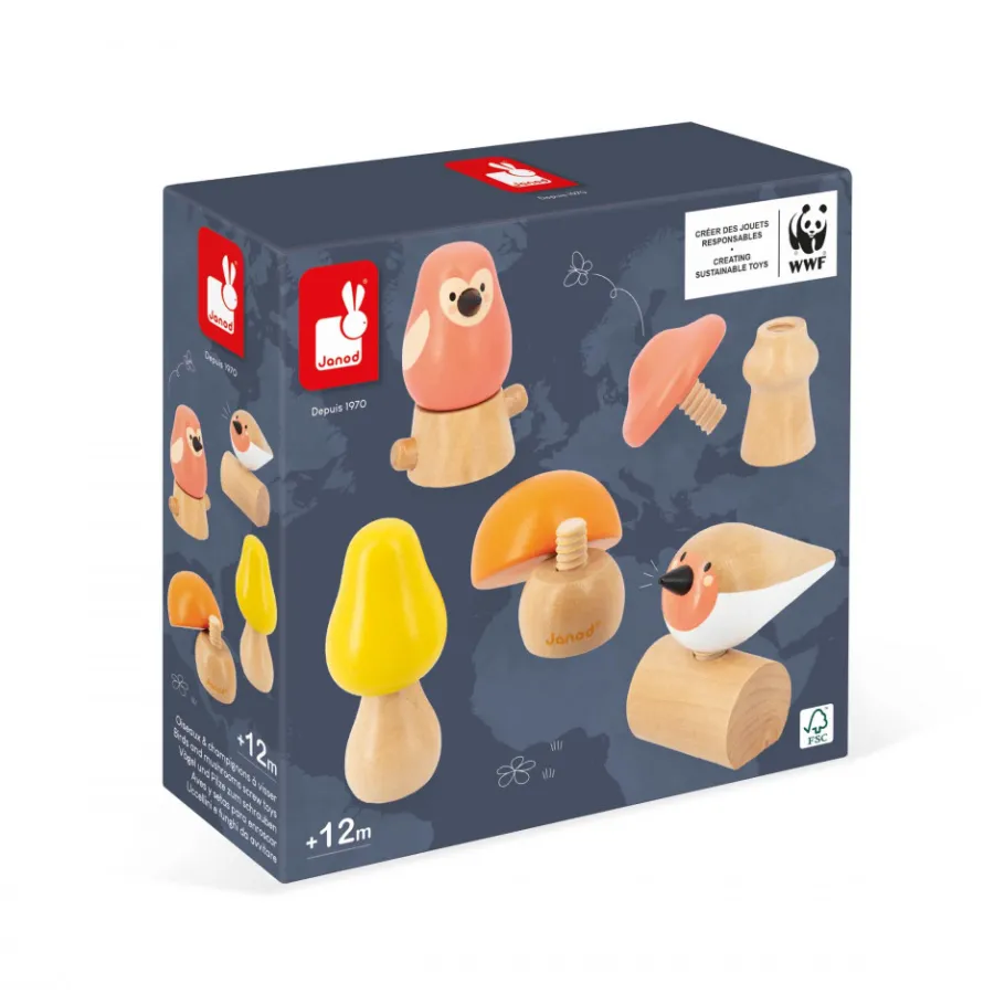 Janod Uccellini E Funghi Da Avvitare